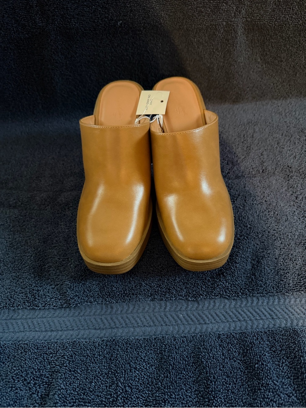 Universal Thread Tan Platform Mule Heels - Picture 2 of 4